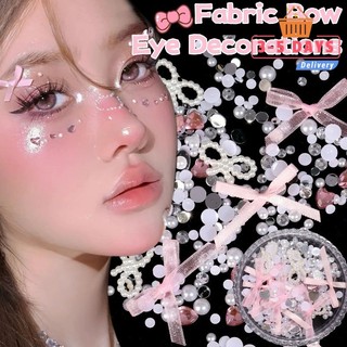 [3-5 Ngày Đến] -1-3 Hộp Miếng Dán Mặt Nơ Vải - Đề Can Cosplay Ngọc Trai - Trang Trí Nghệ Thuật DIY - Hình Xăm Giả Chống Thấm Nước - Miếng Dán Trang Phục Tiệc - Paster Kim Cương Giả Nhiều Màu Sắc