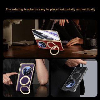 360 ° Ốp Giá Đỡ Xoay Cho OPPO Find N5 FindN5 5G Hút Từ Tính 2 Trong 1 Gấp Bản Lề Vỏ Bảo Vệ Với Phim Cường Lực