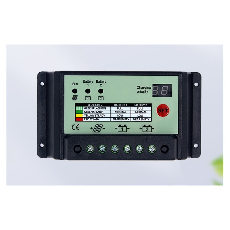 Pin hệ thống Bộ điều chỉnh bảng điều khiển nguồn Bộ sạc PWM 12V 24V (20A) 1 CÁI