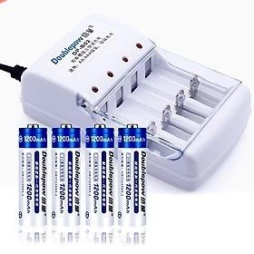 Combo bộ sạc pin Douplepow DPB02 4 khe sạc Pin mic không dây camera pin điều khiển pin đồ chơi Pin sạc aa bộ sạc pin