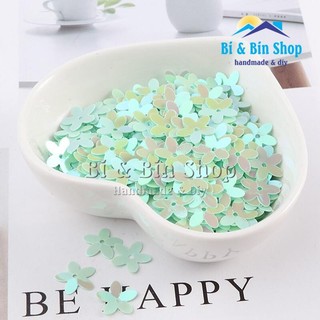 30g Kim Sa Hoa Mai 3D Lõm 10mm Màu Sữa Cừ Đính Kết Trang Phục, Làm Phụ Kiện Thời Trang