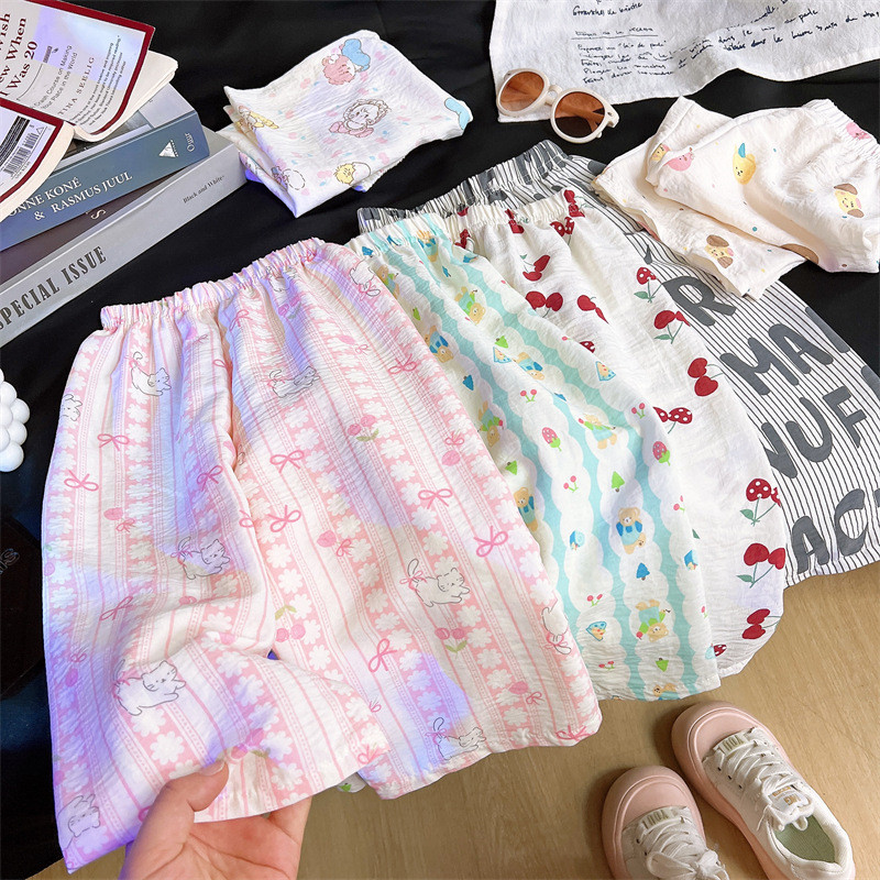 ​Trẻ Em Mỏng Pyjama Quần Mùa Hè Thoáng Khí Bé Gái Rời Nhà Quần Mùa Hè Băng Lụa Quần Dài 8O-140​Mã 9PXR
