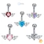 Nhẫn Rốn Inox Cho Nữ Flash Kim Cương Giả Bikini Bụng Nút Móng Tay Trang Trí Cơ Thể Piercings Trang Sức Mới