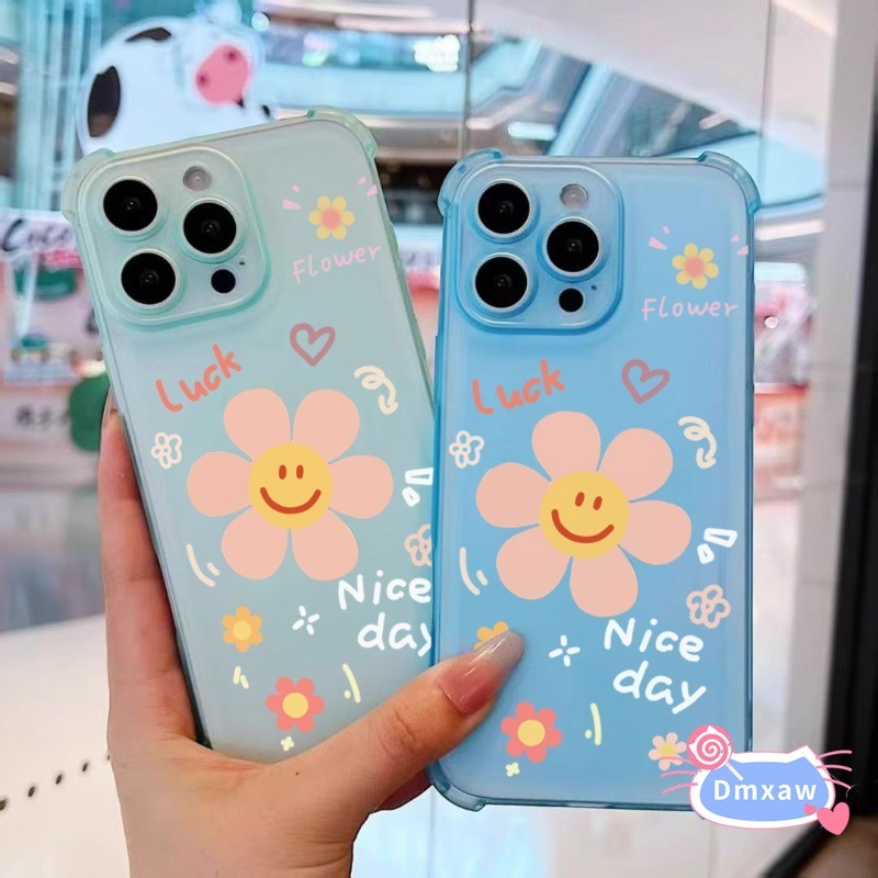 SmilePink Flower Matte Casing Cho Vivo iQOO 13 12 Pro Neo 10 9S 8 7 SE Pro Z9 Turbo Lite Z9X 5G 4G Vỏ Vui Nhộn Dễ Thương May Mắn Ice Mist Vỏ Điện Thoại Chống Sốc Mềm