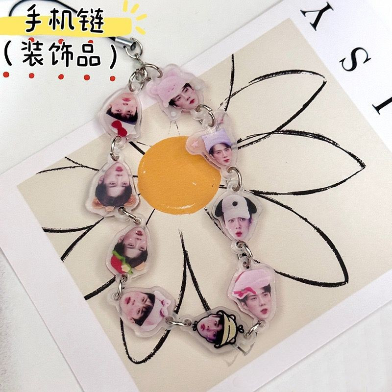 Bán Sản phẩm mới exo Móc khóa Park Chanyeol Wu Sehun Dây chuyền điện thoại di động Ngoại vi Baekhyun Mặt dây chuyền Acrylic Ngoại vi Quà tặng Hỗ trợ sinh viên Chất lượng cao