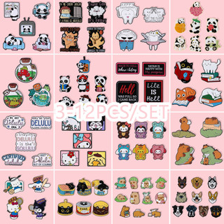 3 đến 12 Chiếc Men Thổ Cẩm Bộ Hoạt Hình Dễ Thương Kim Loại Pin Động Vật Capybara Gấu Trúc Mèo Huy Hiệu Ba Lô Quần Áo Phụ Kiện Quà Tặng Cho Bạn Bè