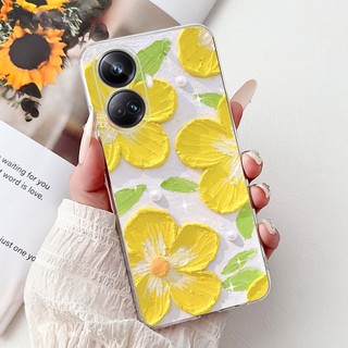 Dành Cho Realme 10 Pro 5G Ốp điện thoại Mới Sang Trọng Hoa Đá Cẩm Thạch Mềm Silicon Bảo Vệ Mặt Sau Cho Realme 10 Pro + Plus RMX3687 Vỏ