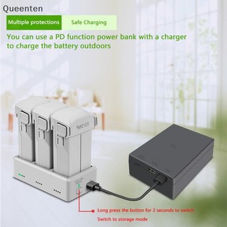 Trung Tâm Sạc Pin Queenten Cho DJI Mini 4 3 Pro Sạc Pin Trạm Sạc Ba Kênh Sạc Cho DJI Mini 3 QT
