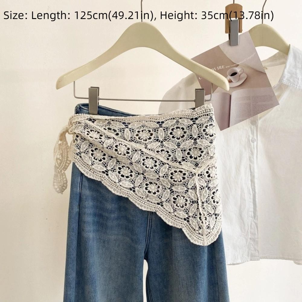 Rèm Fart OUSXA, Rèm hông dáng ôm vừa vặn, Viền ren hợp thời trang Y2K Váy quấn tạp dề rỗng dành cho nữ