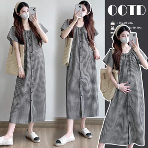 Váy kẻ sọc khí chất dáng rộng mùa hè