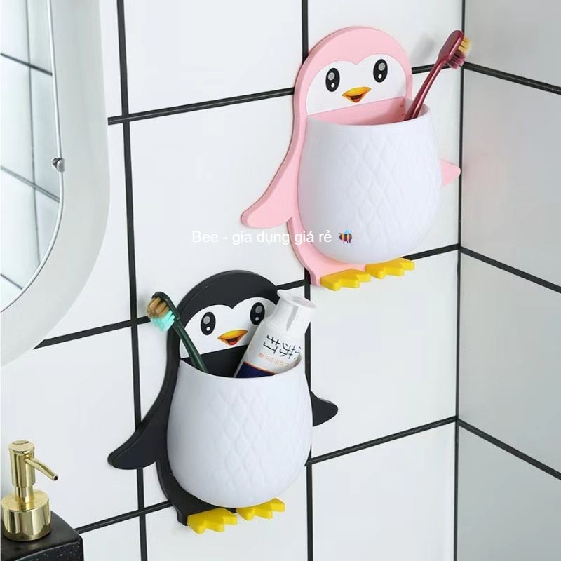 Khay đựng đồ dán tường chim cánh cụt, Khay đựng đồ nhà tắm, nhà bếp chính hãng Việt Nhật (ms 5706)