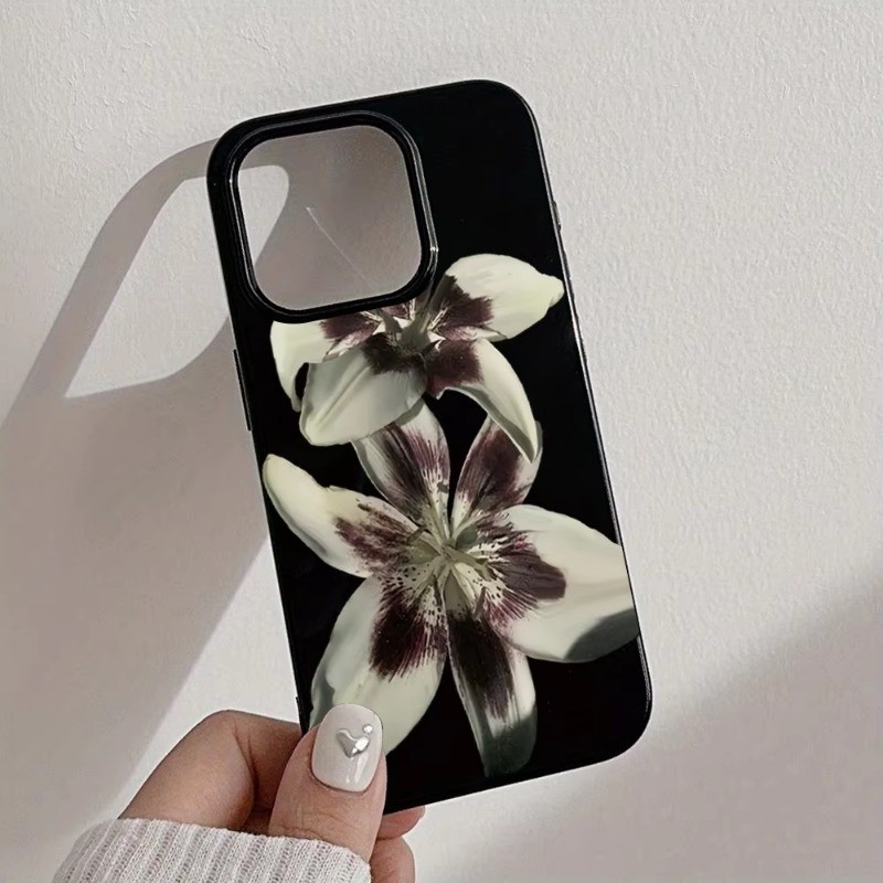 Ốp Lưng Cho iPhone 11 16 15 Pro Max 16e 14 11 12 13 15 Pro XR XS Max X 7 8 Plus SE2022 Retro Họa Tiết Hoa Lily Mềm TPU Chống Sốc