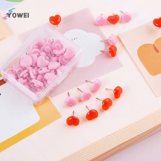 YOWEI Ins Tình Yêu Hình Trái Tim Đẩy Chân Màu An Toàn Push Pin Cork Board Thumb Tack Wall Pins Trường Văn Phòng Phẩm Văn Phòng Ràng Buộc Tiếp Liệu VN