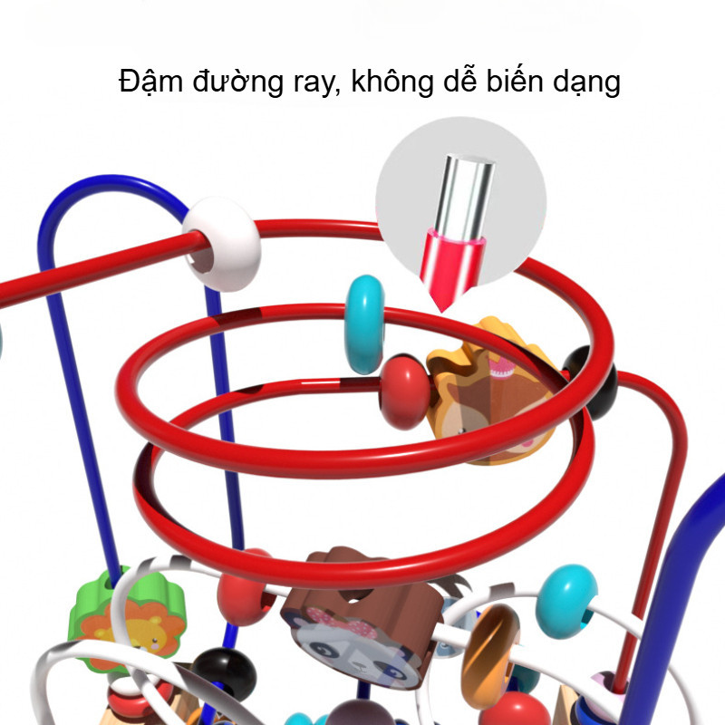 Đồ chơi hạt cuộn dây đa năng, Giáo dục sớm nhận biết màu sắc, Rèn luyện phối hợp tay mắt cho bé