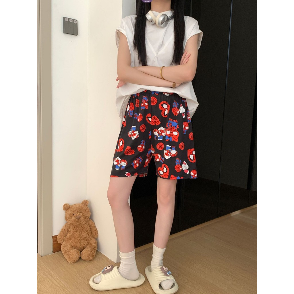 Anime Mùa Hè Người Nhện Quần Ngủ Nhật Bản Hello Kitty In Hình Quần Short Nữ Thông Thường [BL]