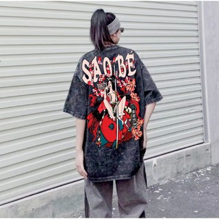 LOCAL BRAND Áo thun Wash Sao Bé Phong Cách Unisex Form Rộng / Áo thun Sao Bé Phông Màu Phong Cách Âu Mỹ