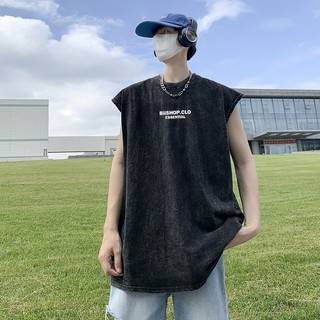LOCAL BRAND Áo Tantop Bii Nhỏ Wash Phong Cách Unisex Form Rộng - Áo Ba Lỗ Sát lách wash đen Ullzang tay lỡ nam nữ Cotton