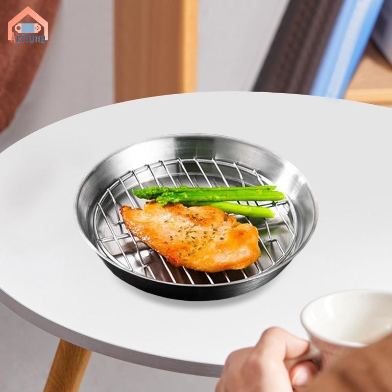 Bộ chảo nướng và giá đỡ Bộ bát đĩa nhỏ giọt dầu Bộ chảo và giỏ nướng ngoài trời
