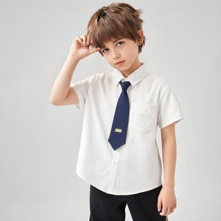 Áo sơ mi ngắn tay cà vạt bé trai mẫu mới mùa hè Áo sơ mi phong cách Hàn Quốc trẻ em áo polo màu trắng cho bé trai