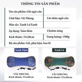 Gối Massage Cổ Vai Gáy Ngải Cứu Cắm Điện Làm ấm