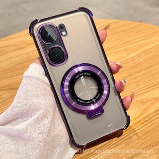 [Ốp Bảo Vệ Bốn Góc Chống Rơi] Dành Cho Redmi Turbo 4 Pro Turbo 3, Ốp Điện Thoại Mềm TPU Mạ Điện Có Giá Đỡ Từ Tính