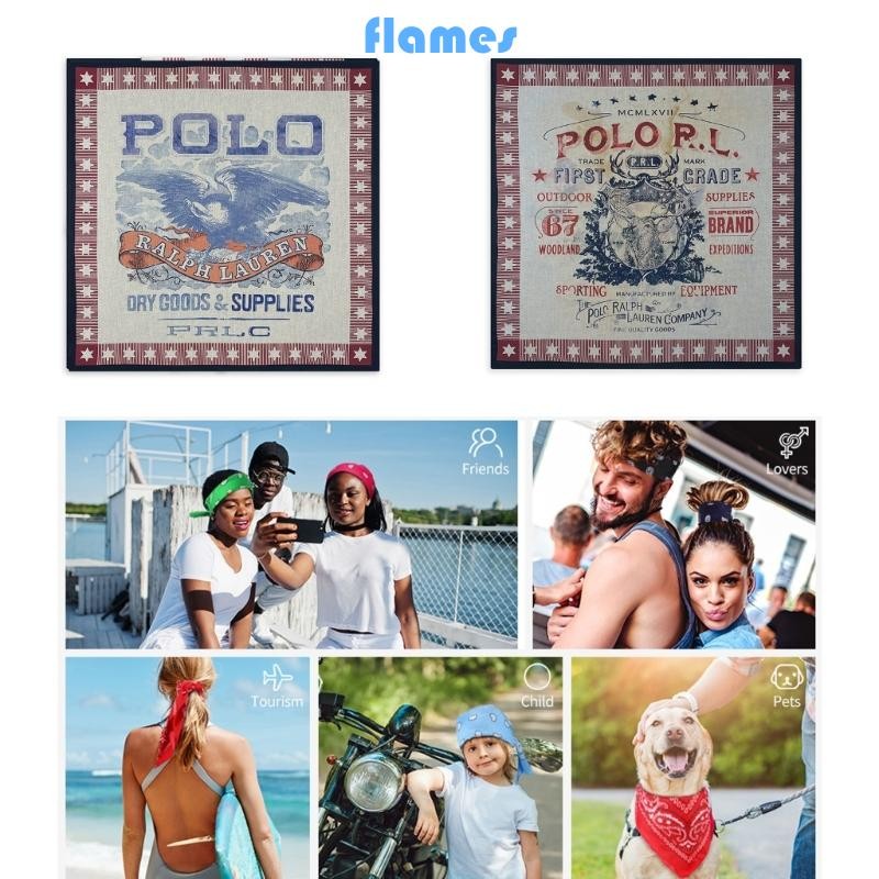 FL 55x55cm In Bandana Western Bandana Cotton Thoáng Khí Cao Bồi Headwrap