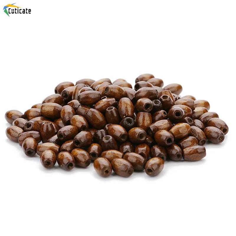 Cuticate 500 Chiếc Hạt Gỗ Tự Nhiên Tròn Hình Bầu Dục Hạt Gỗ Số Lượng Lớn Rất Nhiều Bóng Để Trang Sức Làm Tóc Thủ Công DIY Macrame Mân Côi Vòng Tay Vòng Cổ