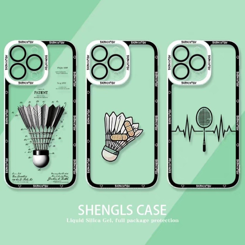 Vỏ Cầu Lông YONEX Cho Iphone 16 Pro Max 11 13 12 14 15 Pro Max X XS 16E Vỏ Điện Thoại Mềm Trong Suốt Thời Trang TPU Silicon Chống Sốc Họa Tiết Trong Suốt
