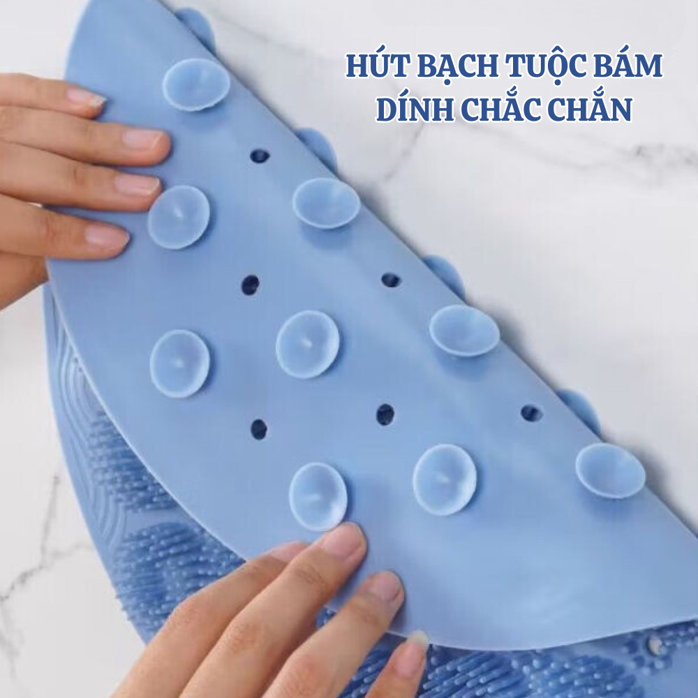 Tấm Chà Lưng, Cọ Chân Silicon Tạo Bọt Dán Tường Massage Chất Liệu Mềm Mại, Tiện Lợi Cho Phòng Tắm