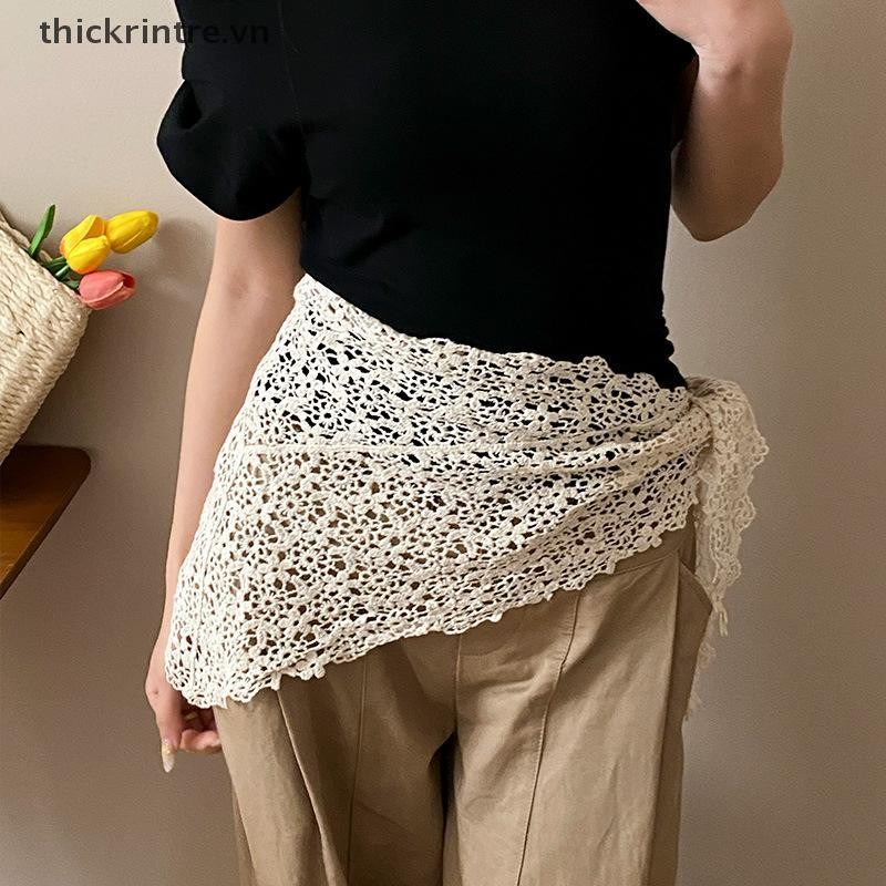 Khăn ren mùa hè THI Khăn quàng cổ tam giác phong cách Hàn Quốc, Thắt lưng Boho cho bé gái, Phụ kiện ảnh nông thôn VN