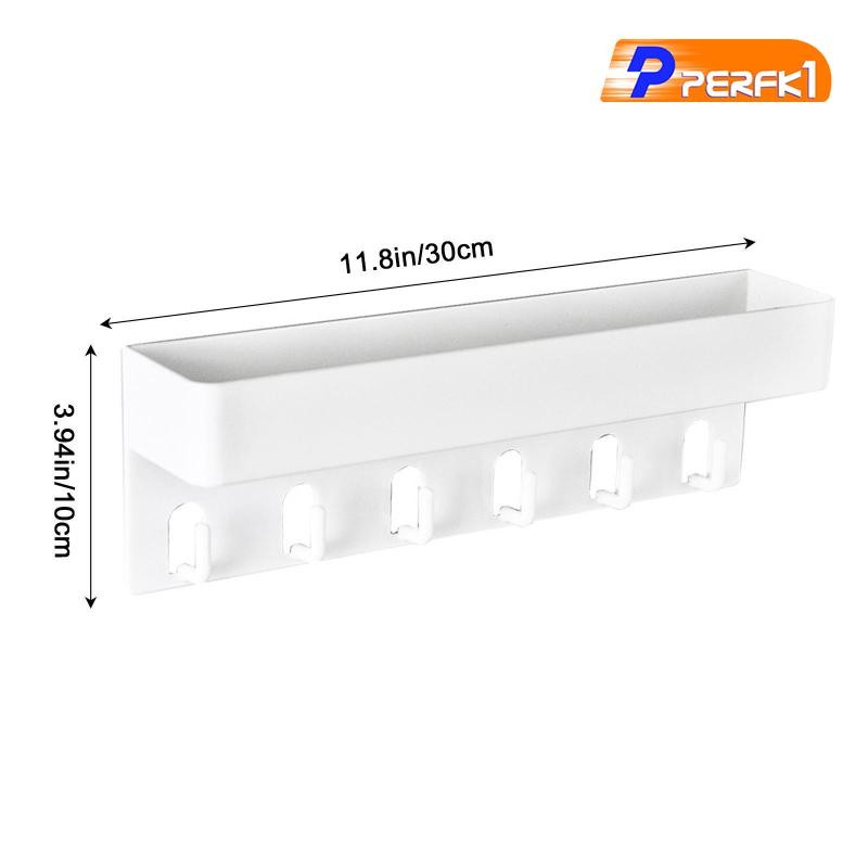 Giá đỡ chìa khóa để tiết kiệm chìa khóa treo tường với 6 móc treo tường cho áo choàng phía sau lối vào phòng ngủ