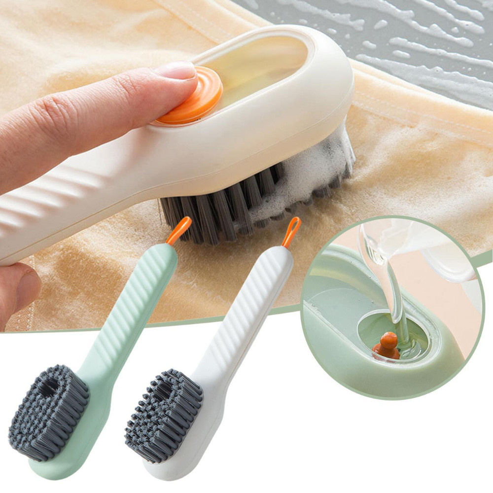 Bàn chải chà giày có ngăn chứa nước giặt, Bàn chải cọ rửa đa năng 3 trong 1 treo tường tiện lợi