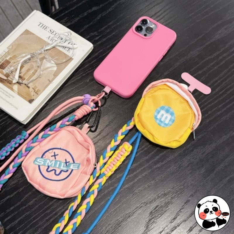 Dây buộc điện thoại đa năng có ví đựng tiền xu Dây đeo móc khóa bện cổ tay có thẻ Tether Chống mất Điện thoại di động Móc khóa Vòng đeo tay