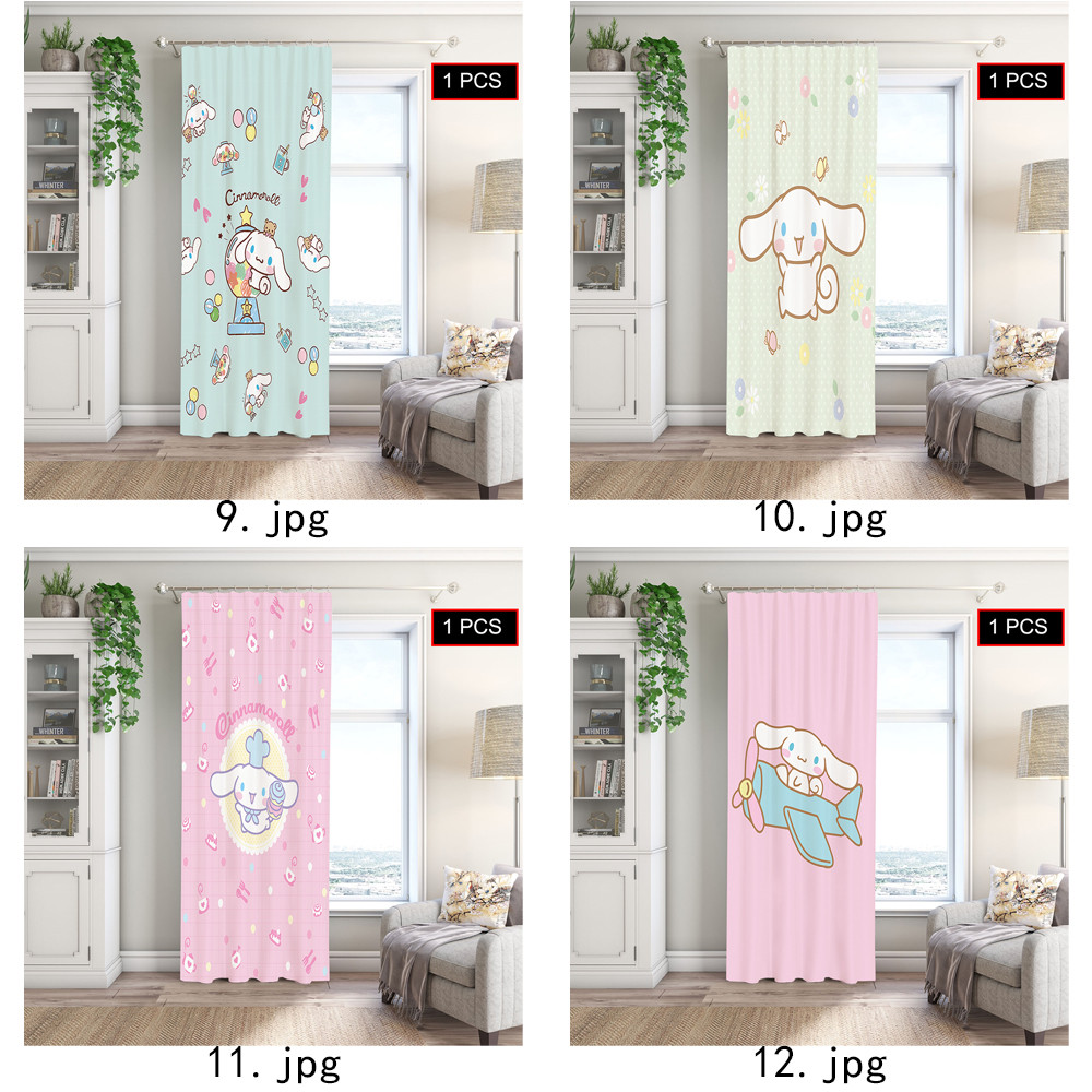 Rèm Sanrio Cinnamoroll, Thích Hợp Cho Phòng Khách, Phòng Ngủ, Máy Có Thể Giặt Màn Polyester 1PC