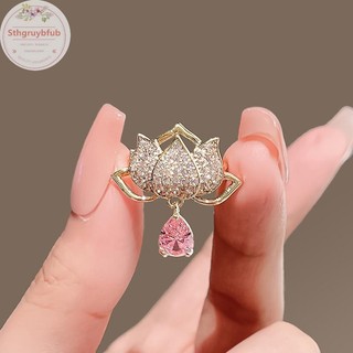 STHB Tinh Tế Phong Cách Trung Hoa Sen Thổ Cẩm Cho Nữ Cô Gái Vintage Hoa Kim Cương Giả Chân Tính Khí Sang Trọng Xòe Quà Tặng VN