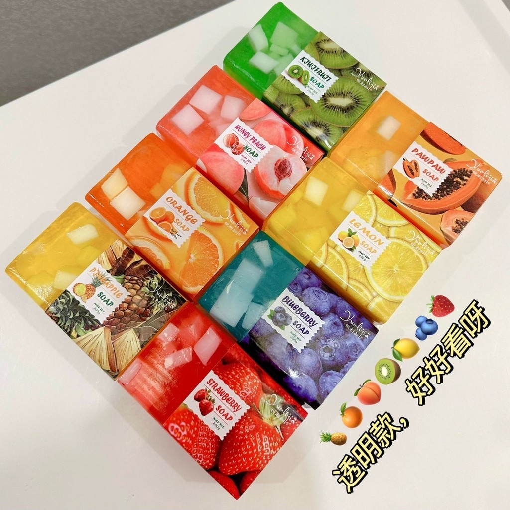 ✨Yuejiali Nhiều Màu Sắc Trong Suốt Pudding Trái Cây Xà Phòng Xà Phòng Tay Xà Phòng Nho Tắm Lưu Niệm 25.5.26