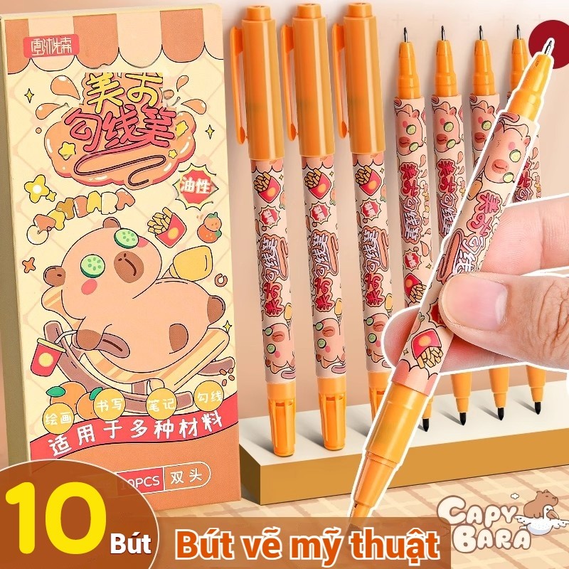 Bút Lông Dầu Marker 2 Đầu Thiết Kế Xinh Xắn  - Không Lem, Bút Vẽ Mỹ Thuật Sáng Tạo Cho Học Sinh