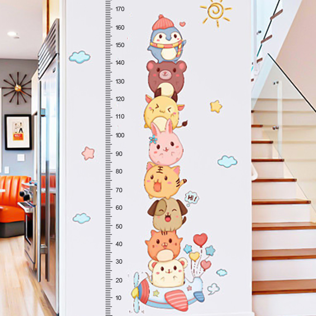 [H & L] Nhãn dán đo chiều cao có thể ghi được 1 / 2 / 3 tờ 2M, Decal dán tường có thể tháo rời không chứa cặn, Biểu đồ tăng trưởng chống nước cho trẻ em và người lớn, Tùy chọn phong cách mờ / trong suốt