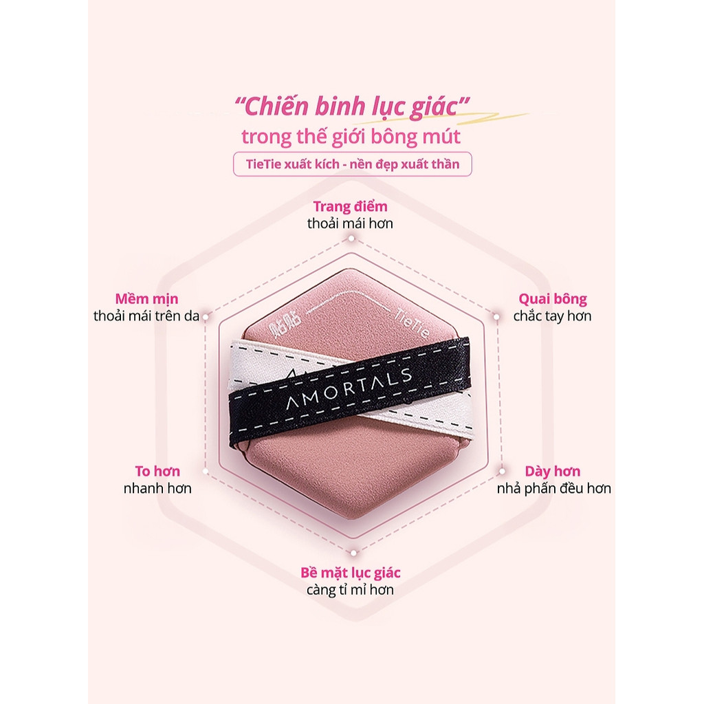 Bộ 3 Bông Mút Tán Kem Nền Amortals Black Pink Chính Hãng – Tán Nền Mịn, Bám Da Cực Tốt | BigBuy360 - bigbuy360.vn