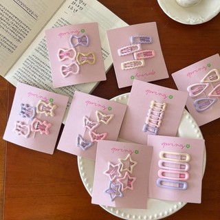 ASDFGER 4 Cái / bộ Kẹp Tóc Dễ Thương Nhiều Màu Sắc, Barrettes Hình Học Thời Trang Cho Bé Gái