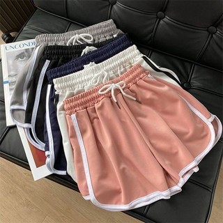 S-2XL Quần Short Size Lớn Nữ Quần Short Thể Thao Nữ Eo Cao Tập Yoga Chạy Bộ Quần Ống Rộng Quần Short Thường Ngày Phiên Bản Hàn Quốc Màu Sắc Tương Phản Mặc Ở Nhà Quần Pyjama Rời Nam Nữ Cùng Phong Cách Mùa Hè Quần Short Ống Rộng Hơi Béo Quần Áo Nữ