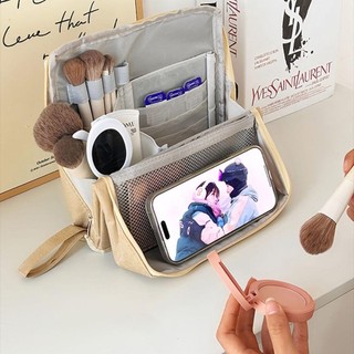 [Còn hàng] Túi trang điểm đứng NOOKSTORY, Dung tích lớn có ngăn Túi đựng mỹ phẩm, vải di động chống thấm nước Dụng cụ sắp xếp văn phòng phẩm nữ bé gái