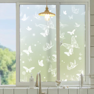 Miếng dán kính cửa sổ truyền ánh sáng, màng trắng mờ chống nhìn xuyên qua, bảo vệ sự riêng tư trong phòng tắm, chống gián điệp, chống rò rỉ GMF9