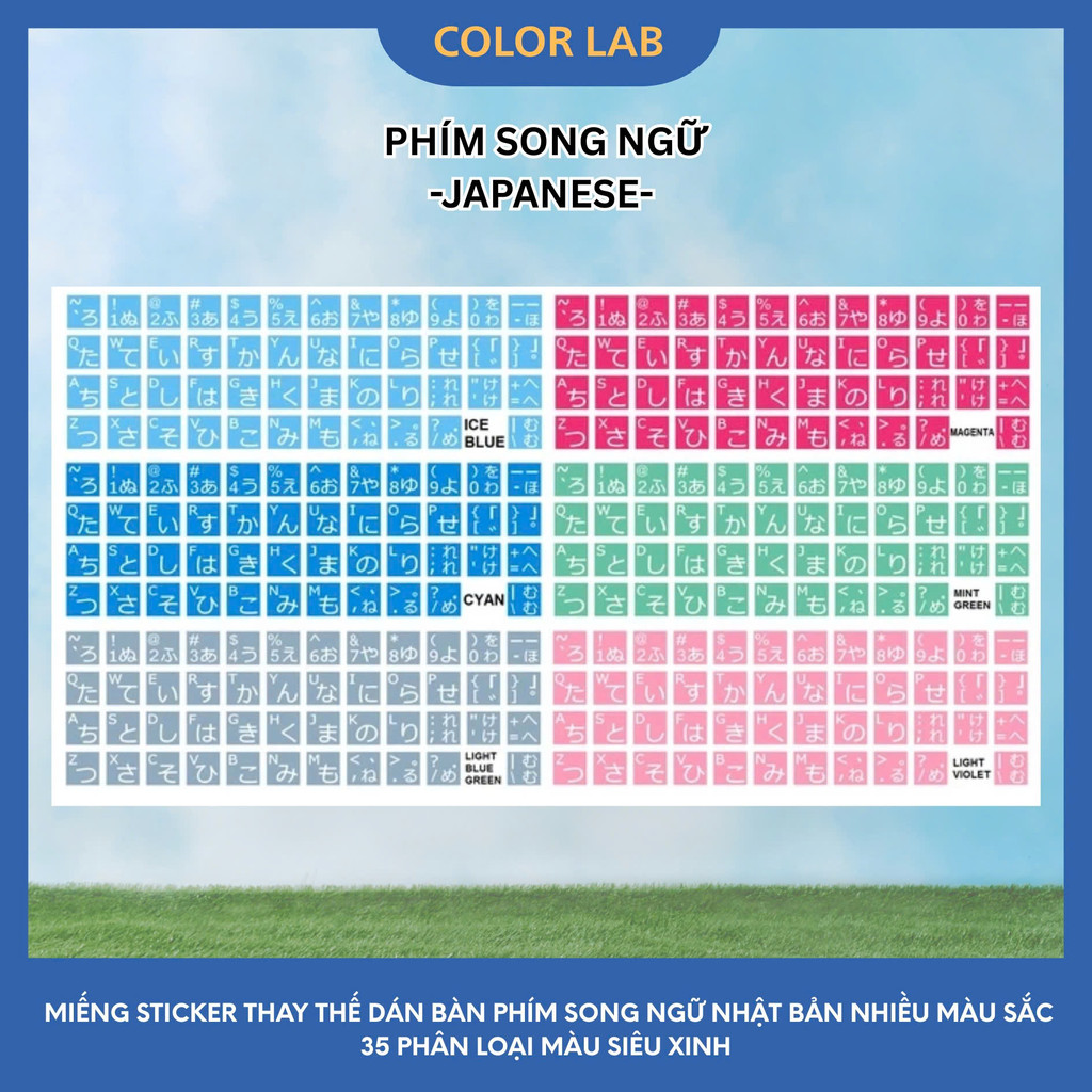 [COLORLAB] Miếng Sticker Thay Thế Dán Bàn Phím Song Ngữ Nhật Bản ...