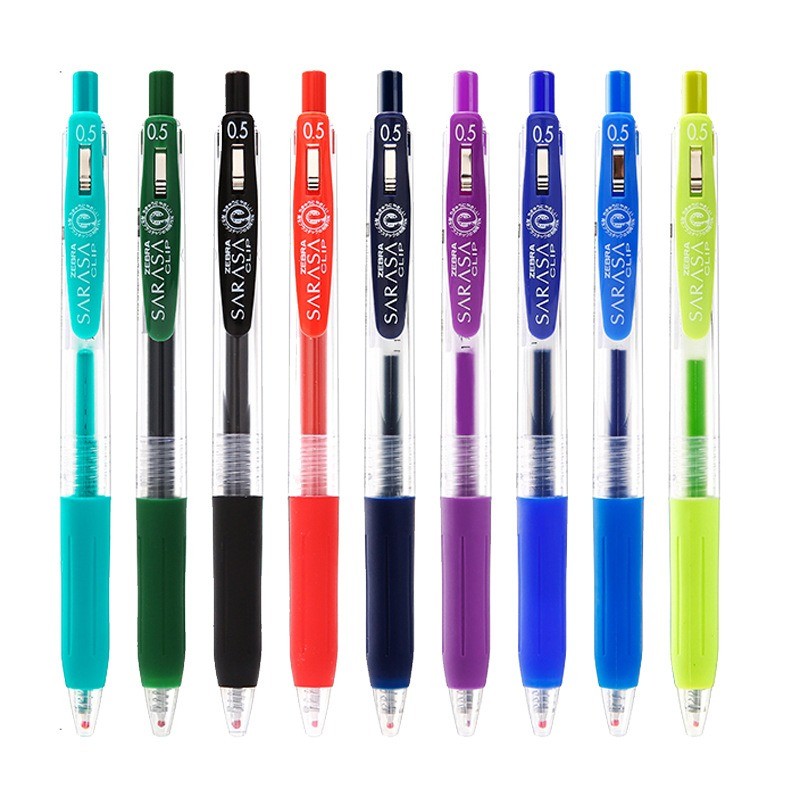 Zebra JJ15 Bút trung tính màu Bút Gel 20 màu Bút chữ ký học sinh Viết mượt mà Cầm bút để tránh trượt