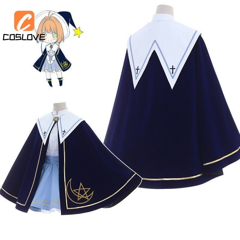 Anime Cardcaptor Sakura Cosplay Quần Áo Trọn Bộ Trang Phục Cho Người Phụ Nữ LOLITA Xanh Áo Choàng cosplay