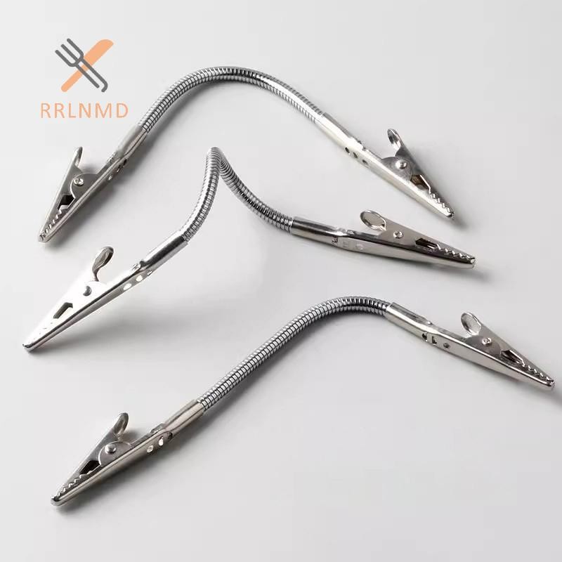 RRLNMD Di Động Muỗi Cuộn Dây Kẹp Cá Sấu Hai Đầu Kẹp Muỗi Cuộn Dây Cực Dài Kim Loại Chủ Đề Cuộn Dây Kẹp Thép Không Gỉ MỚI