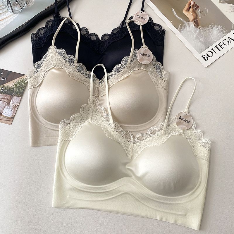 Ren Pháp Satin Quần Lót Tập Hợp Nữ Phong Cách Mới Gợi Cảm Đẹp Lưng Liền Mạch