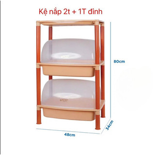 Kệ đựng chén bát nhiều tầng có nắp đậy, Kệ nhựa PP an toàn sử dụng trong gia đình
