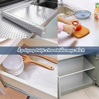 Cuộn Giấy Bạc Dán Bếp Cách Nhiệt, Decal Giấy Dán Tường Nhà Bếp Tráng Nhôm Chống Dầu Mỡ Bền Đẹp